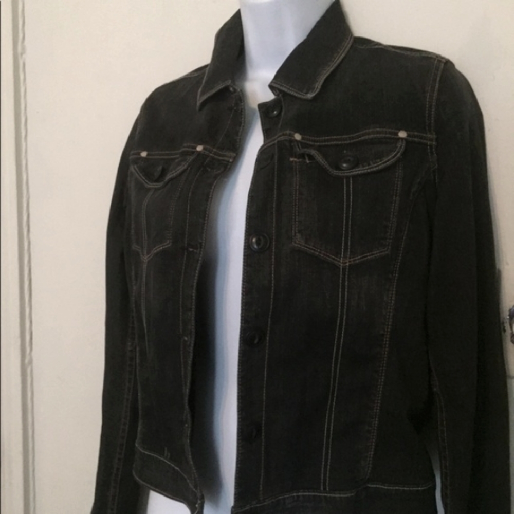 adriano goldschmied ag “Robyn” black wash denim jacket $235 Retail XS